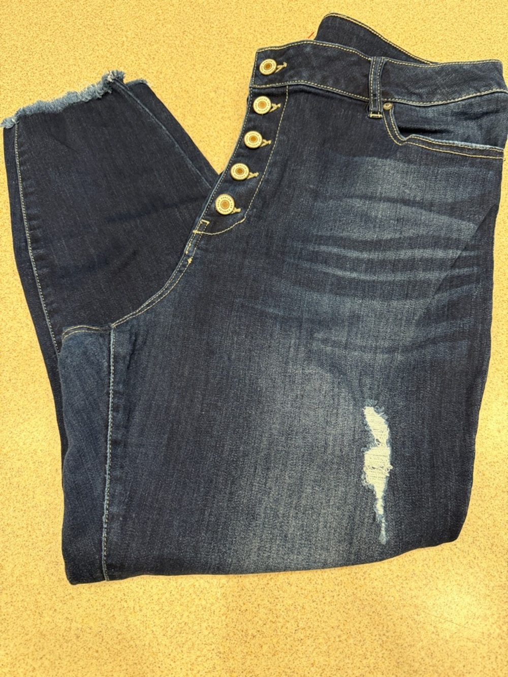 KanCan High-Rise Dark Blue Womens Button-Fly Jeans plus size 2XL
